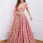Gorgeous Pink Sequins Art Silk Designer Lehenga Choli With Dupatta