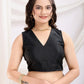 Thread Embroidered Net Party Wear Saree With Blouse - Black, Maroon, Rani Pink