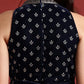 Halter Neck Printed Embroidered Culotte Jumpsuit with Belt
