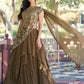 Charming Brown Sequins Georgette Sangeet Wear Lehenga Choli