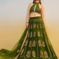 Dazzling Green Sequins Mehendi Wear Lehenga Choli With Dupatta