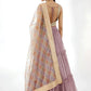 Beautiful Dusty Pink Zari Work Georgette Party Wear Lehenga Choli