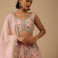 Gorgeous Peach Digital Printed Organza Sangeet Wear Lehenga Choli