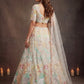 Sequins Off White Net Wedding & Party Wear Lehenga Choli