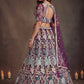 Sequins Net Engagement wear Lehenga Choli with Dupatta- Wine & Navy