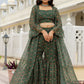 Bottle Green Digital Printed Georgette Designer Sharara Suit With Jacket