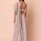 Fabulous Sky-Blue/Pink Embroidered Georgette Reception Wear Lehenga Choli