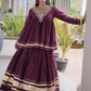 Green Gota-Laced Navratri Wear Lehenga With Peplum Top