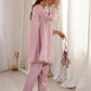 Pastel Mirror Work Silk Designer Pant Suit