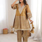 Incredible Golden Mirror Work Tissue Party Wear Co-ord Set With Batwa