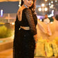 Black Sequins Work Net Party Wear Saree With Blouse