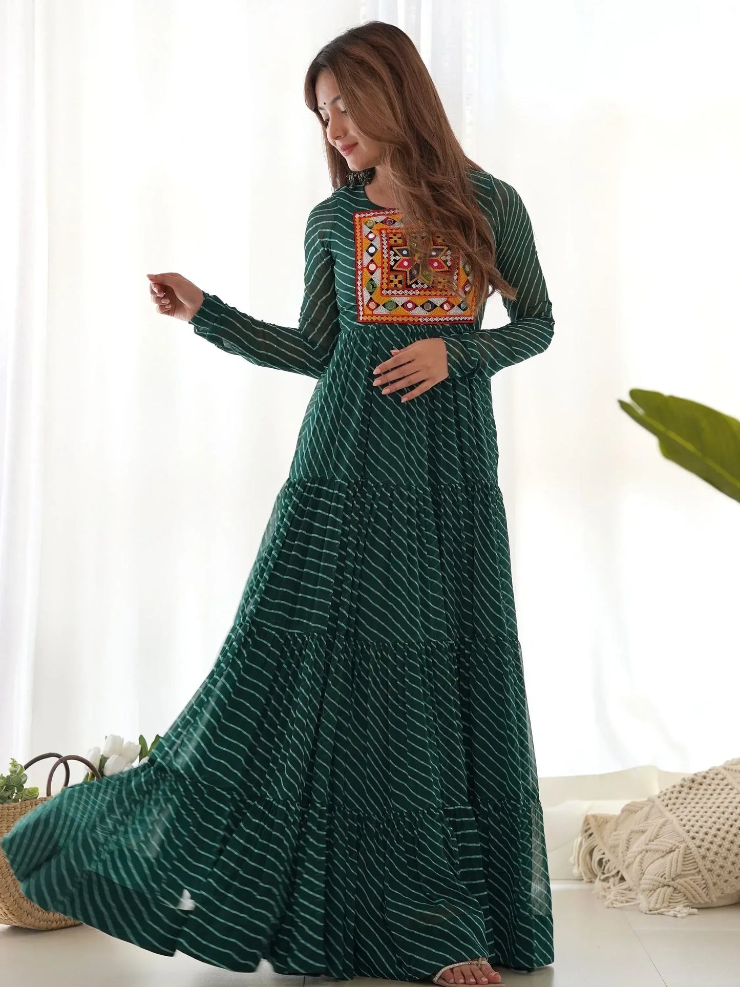 Laheriya Printed Georgette Navratri Wear Gown