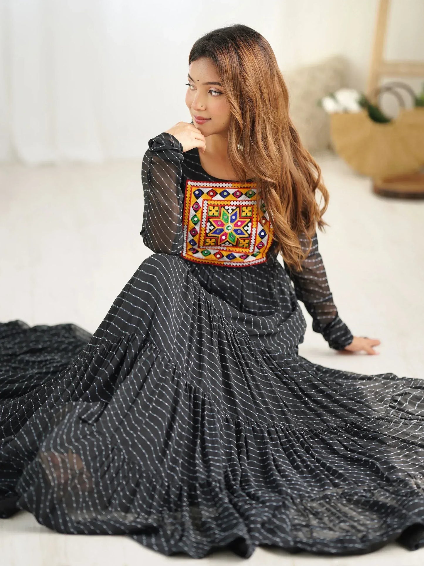 Laheriya Printed Georgette Navratri Wear Gown
