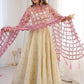 Ethnic Motifs Woven Design Dupatta with Mirror Work