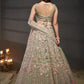 Sea Green Multi Sequins Embroidered Net Semi-Stitched Bridal Lehenga choli