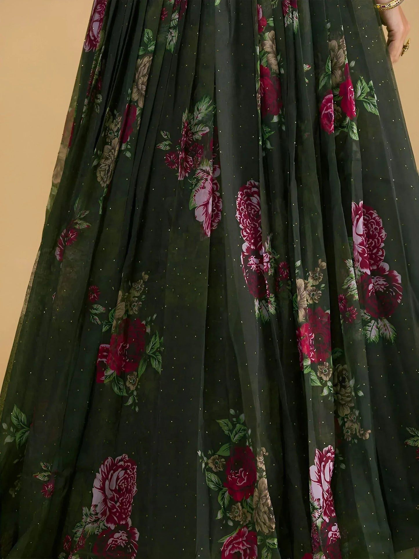 Embroidered Sequinned Semi-Stitched Lehenga & Unstitched Blouse With Dupatta