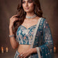 Sequins Net Engagement wear Lehenga Choli with Dupatta- Wine & Navy