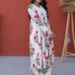 Dazzling Pink Floral Printed Cotton Casual Wear Kurti With Pant