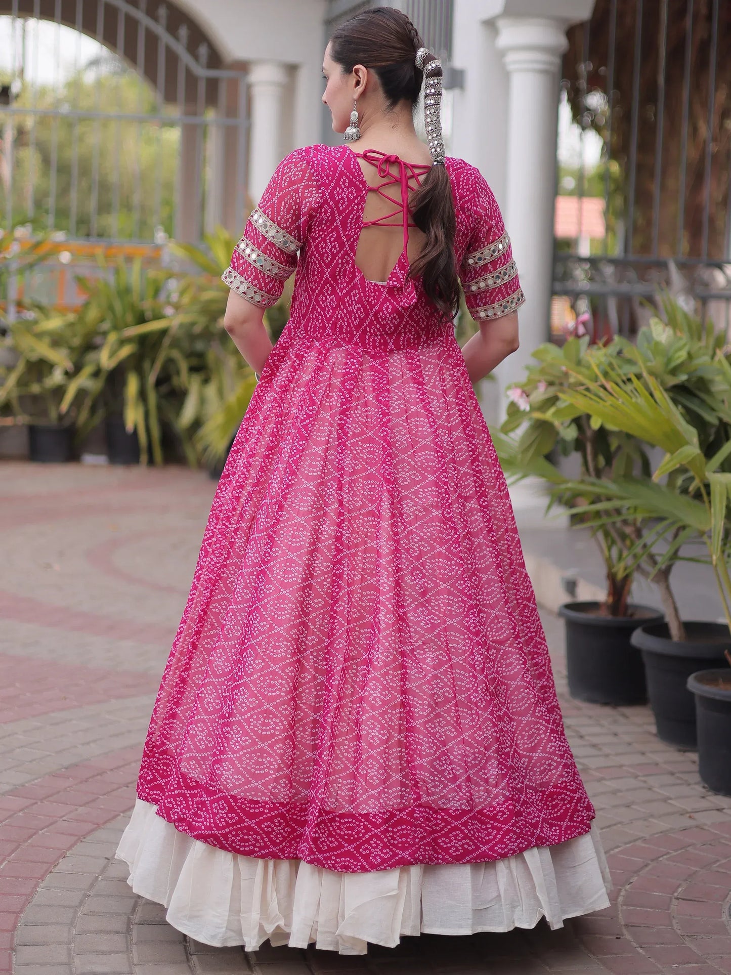 Bandhani Printed Navratri Wear Lehenga With Kurti