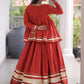 Green Gota-Laced Navratri Wear Lehenga With Peplum Top
