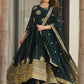 Intricate Georgette Sequins Embroidered Gown With Dupatta