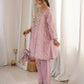 Pastel Mirror Work Silk Designer Pant Suit