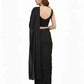 Embellished Solid Plain Pre Draped Saree Lycra Saree Black