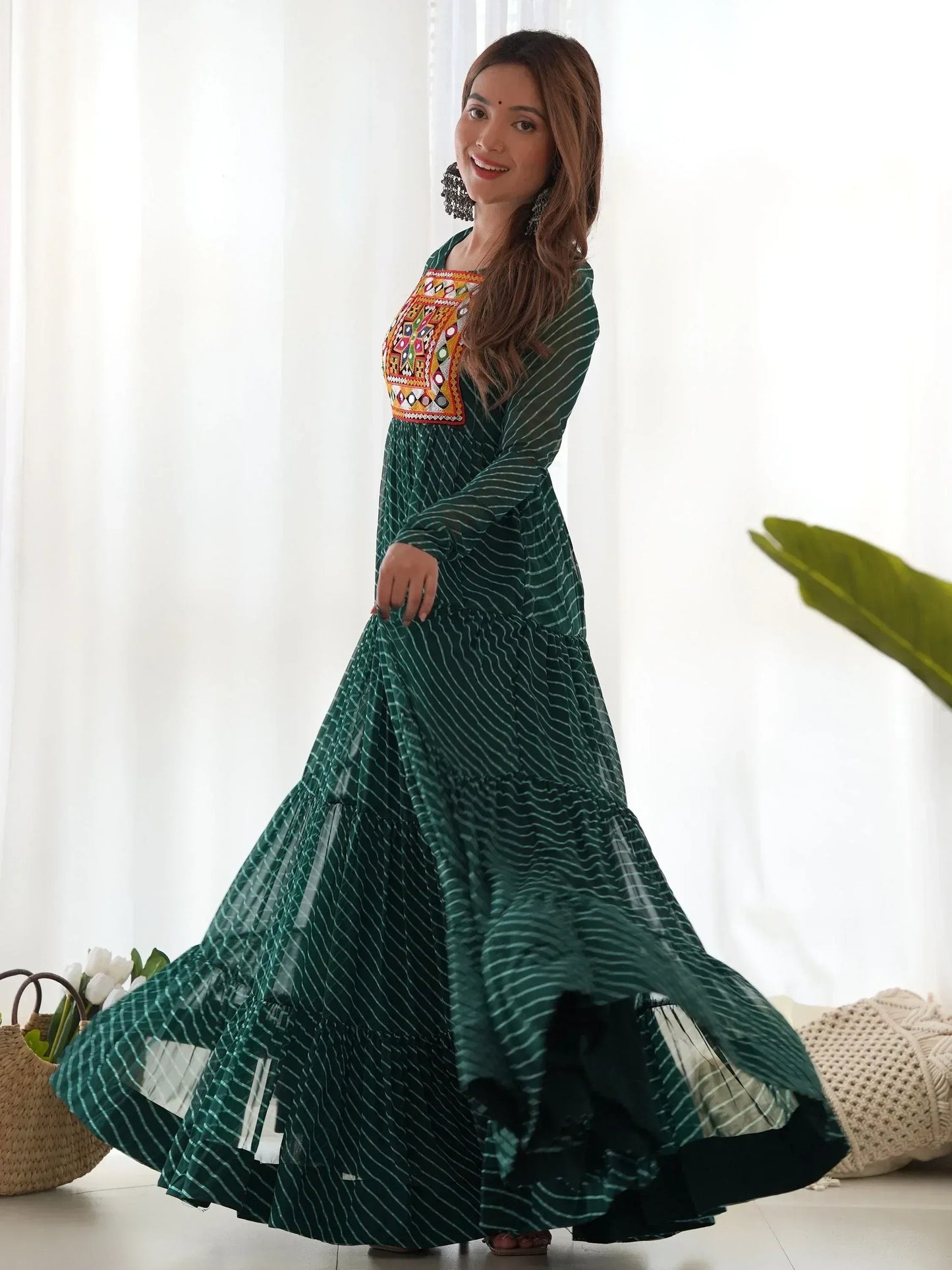 Laheriya Printed Georgette Navratri Wear Gown