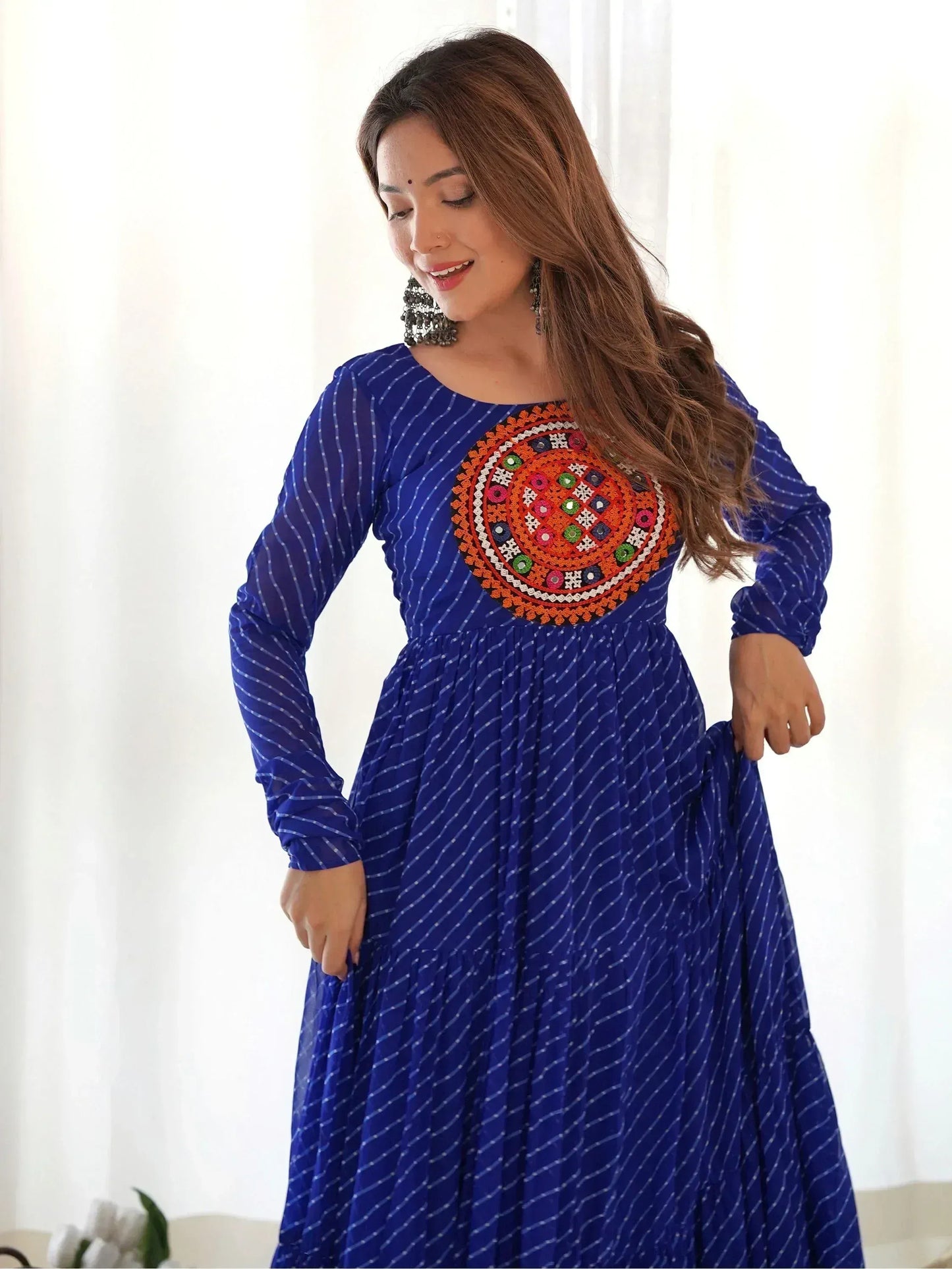 Laheriya Printed Georgette Navratri Wear Gown
