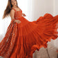 Embroidered Georgette Anarkali Gown With Dupatta