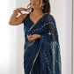 Gorgeous Beads Work Chiffon Saree With Blouse