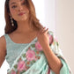 Sky Blue Embroidered Sequined Pure Georgette Saree
