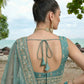 Turquoise Chiffon Sequence with Zari thread Embroidered Lehenga Set