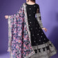 Floral Embroidered Sequined Georgette Anarkali Kurta With Dupatta