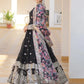 Floral Embroidered Sequined Georgette Anarkali Kurta With Dupatta