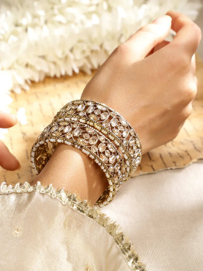 Champagne Kundan Bangles