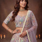 Sparkling Embroidered Net Marriage Wear Lehenga Choli - Pista Green & Lavender