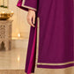 Purple Solid Embellished Gotta Patti Ankle Length Kurta