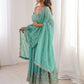 Glorious Sea Green Sequins Georgette Mehendi Wear Anarkali Suit