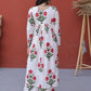 Dazzling Pink Floral Printed Cotton Casual Wear Kurti With Pant
