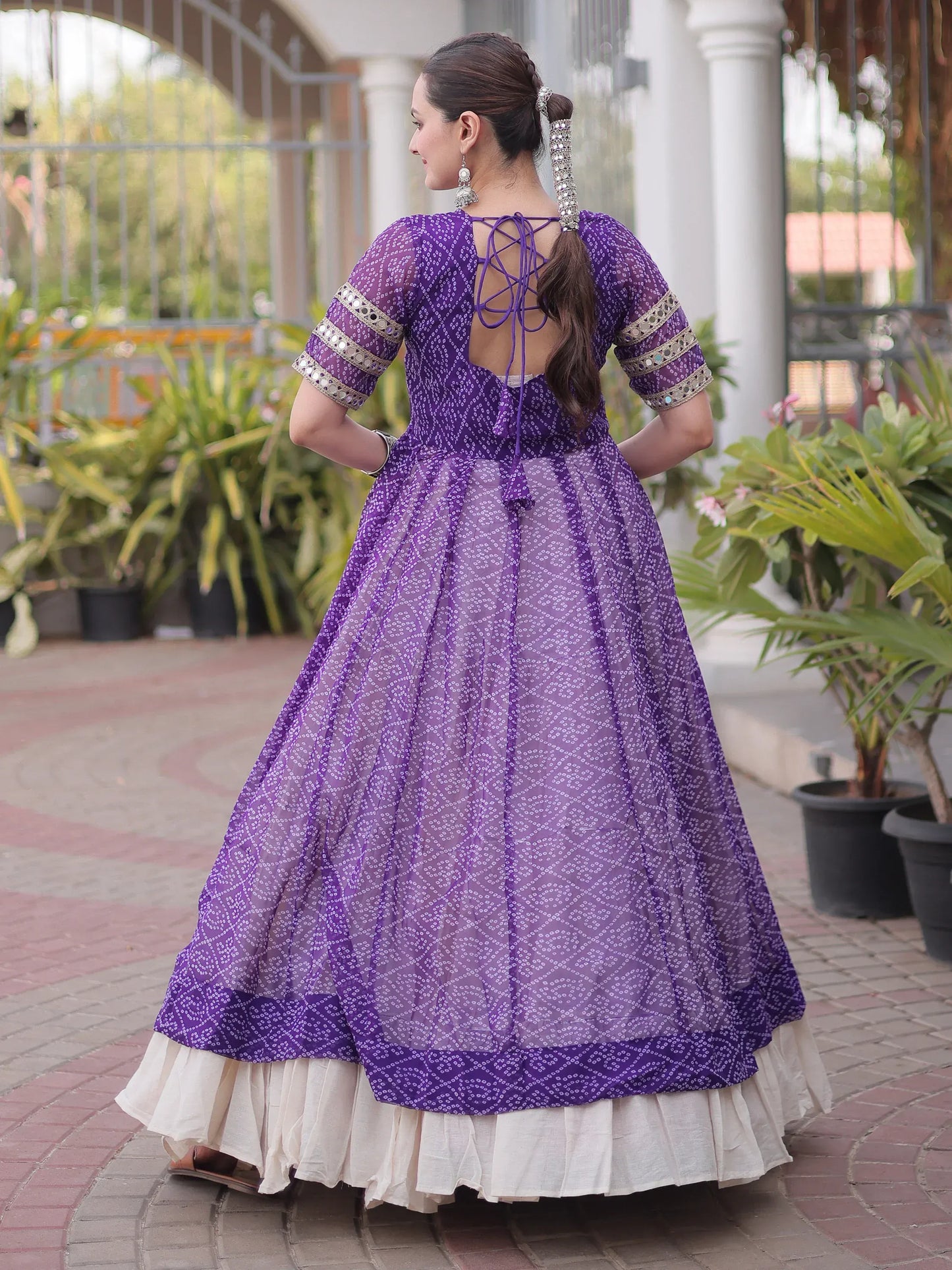 Bandhani Printed Navratri Wear Lehenga With Kurti