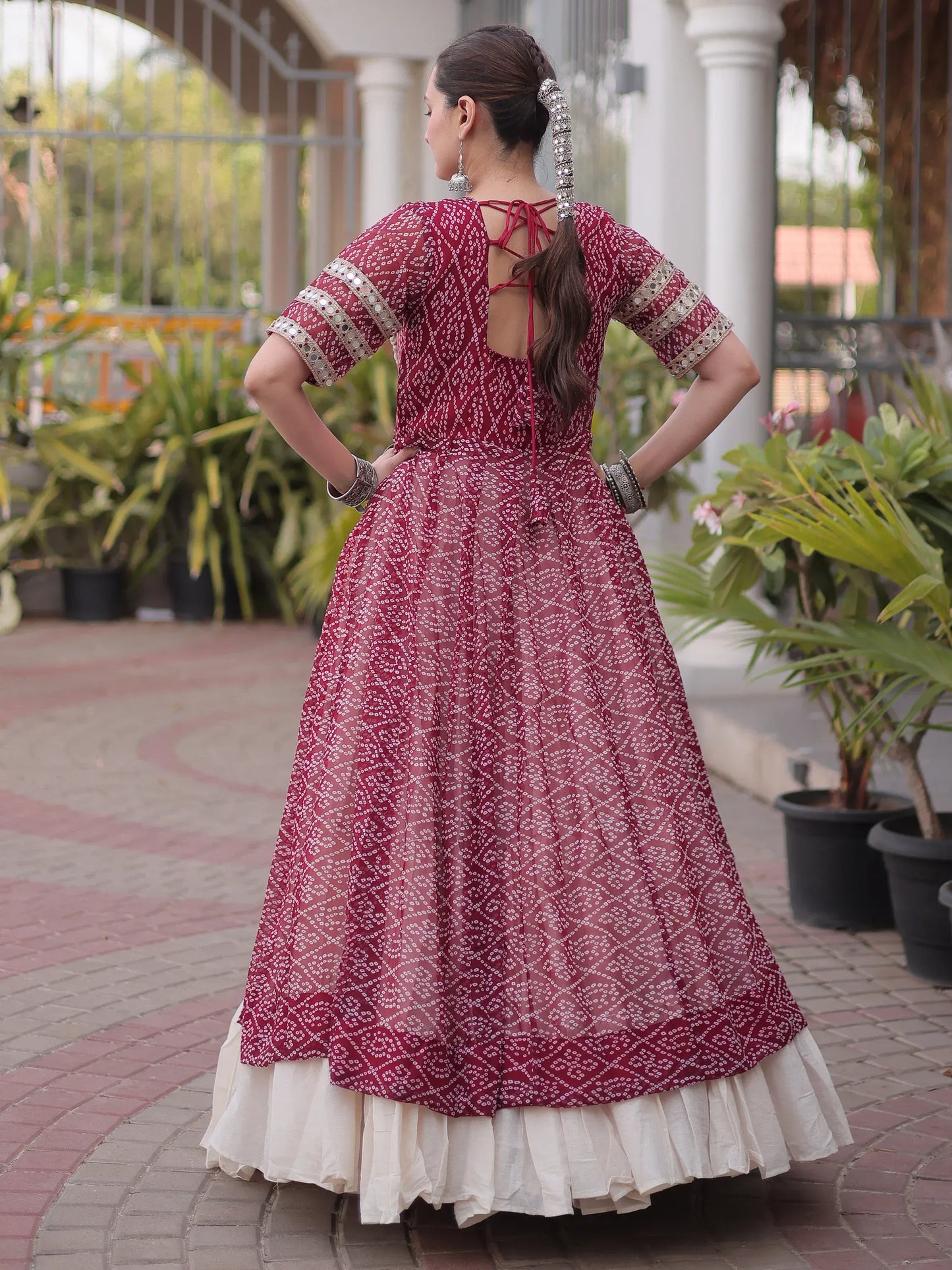 Bandhani Printed Navratri Wear Lehenga With Kurti