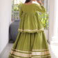 Green Gota-Laced Navratri Wear Lehenga With Peplum Top