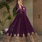 Intricate Georgette Sequins Embroidered Gown With Dupatta