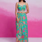 Fabulous Turquoise Georgette Western Wear Crop Top Skirt With Shrug