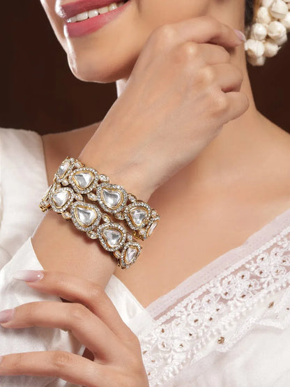 Ivory Affair Designer Kundan Bangles