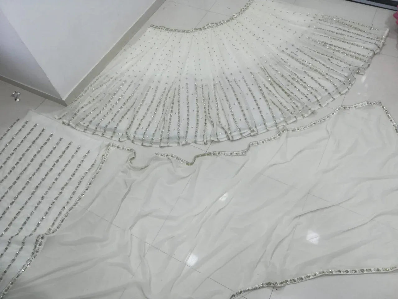 Gorgeous Georgette Lehenga Choli Dupatta Set with Jari Embroidery