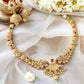 Elegant Red Gold Plated Short Necklace Set