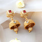 Elegant Red Gold Plated Short Necklace Set