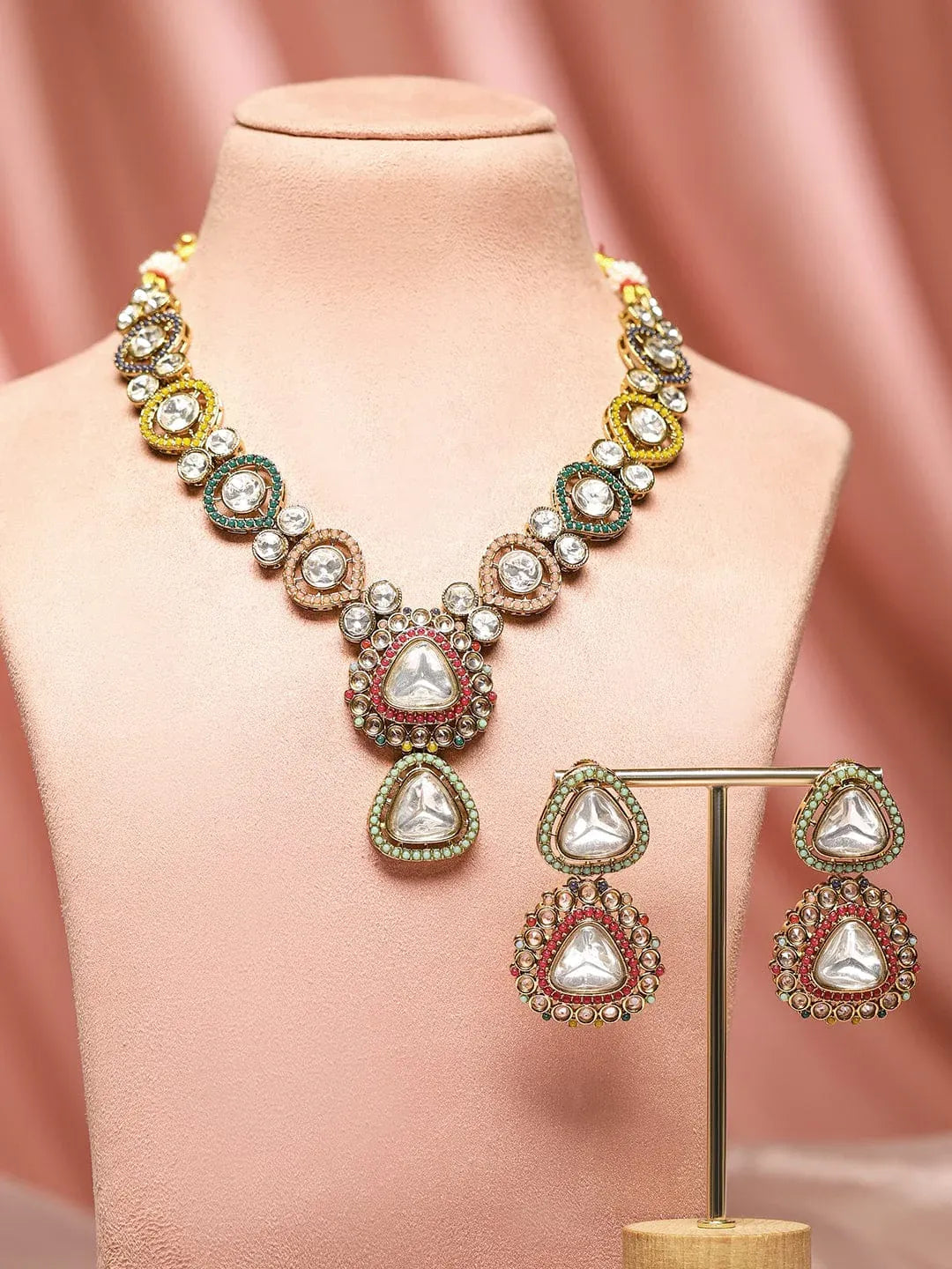 Colors Kundan Necklace Set